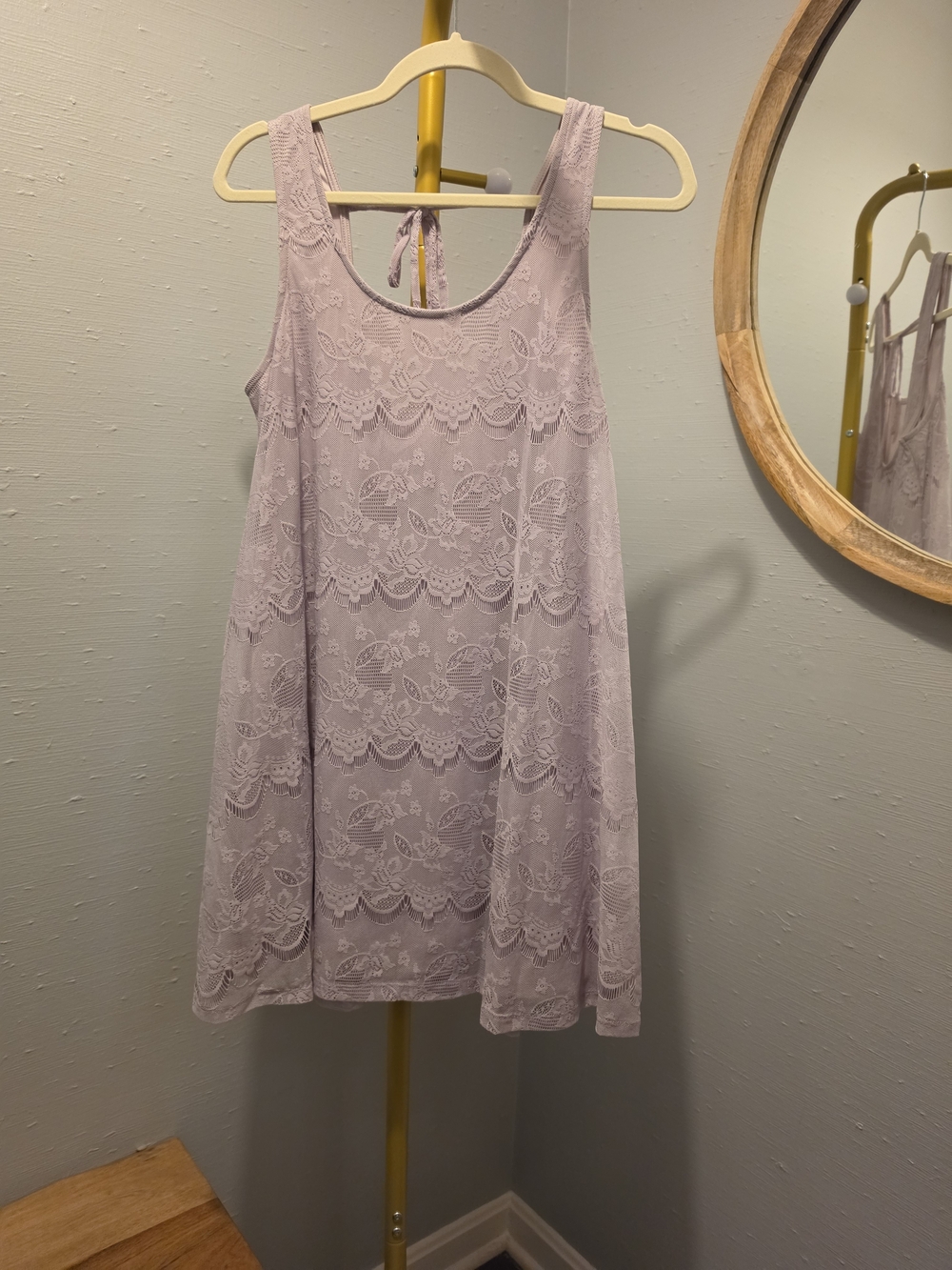 Altar'd State Lavender Lace Overlay Tank Dress